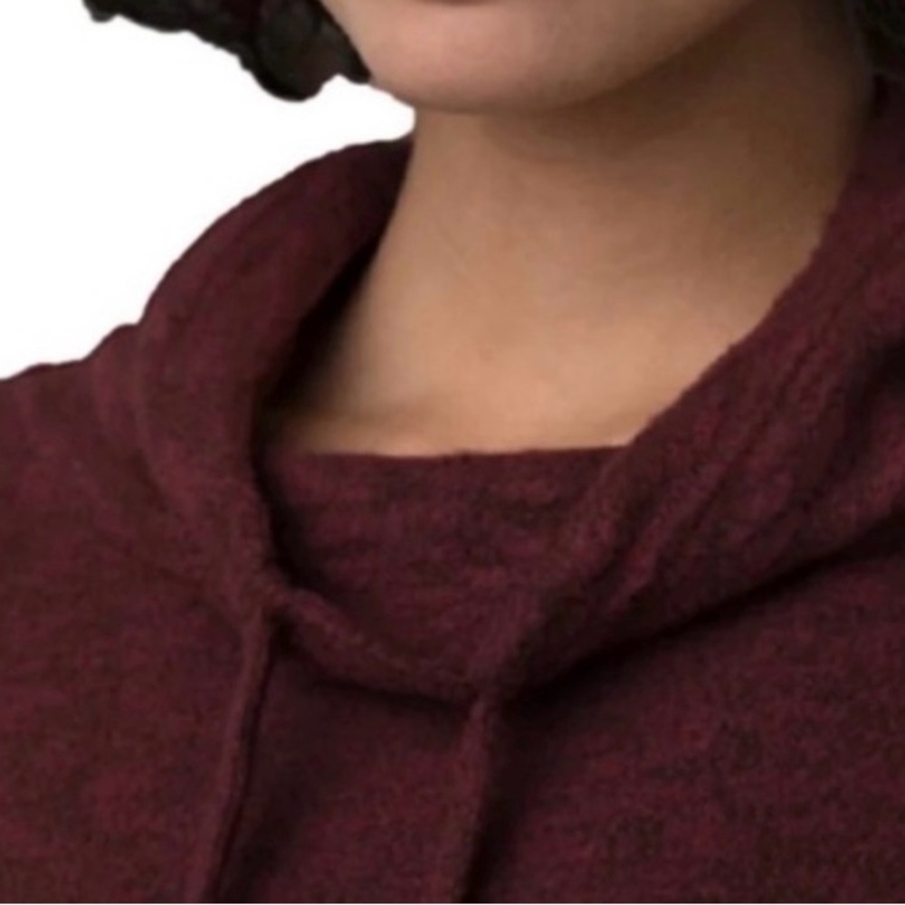 Prana Maroon Cowl Neck Hoodie - Picture 2 of 3